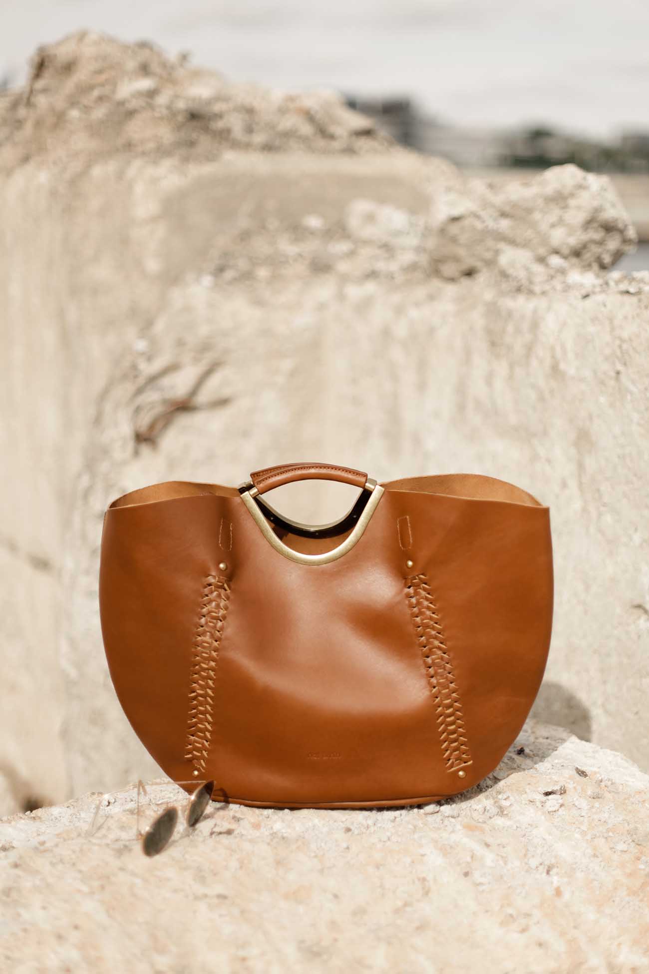 nat & nin, Bags, Nat Nin Leather Calvi Tote Bag